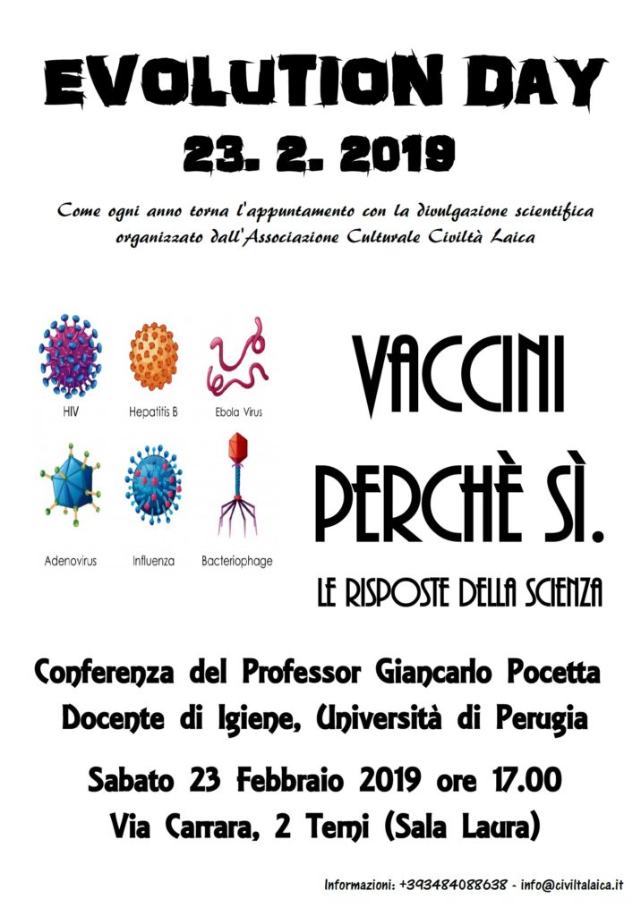 Evolution day 2019: vaccini, perché si!