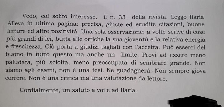 Posta e Risposta 28.1.2001