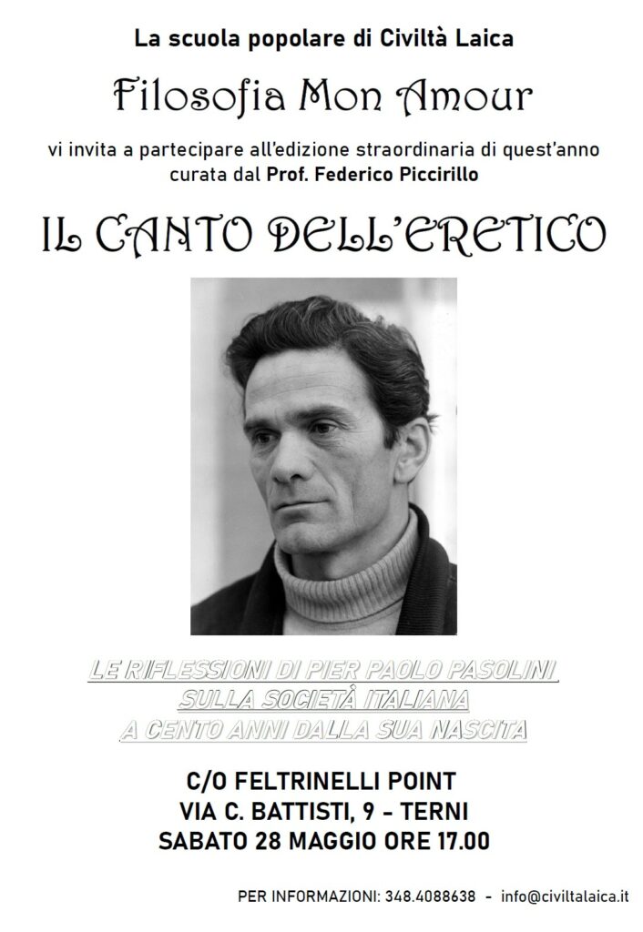 TORNA FILOSOFIA MON AMOUR, I 100 ANNI DALLA NASCITA DI P. P. PASOLINI